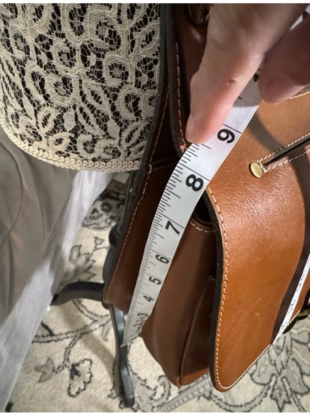 Patricia Nash Saddle Crossbody Bag in Cognac Brown